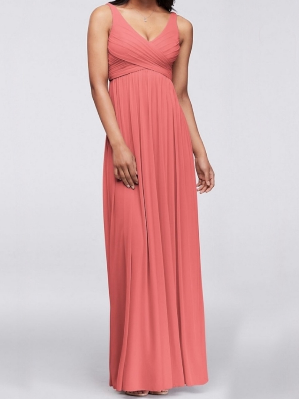 David’s Bridal Bridesmaid Dress - Style No. F15933 - Coral Reef
